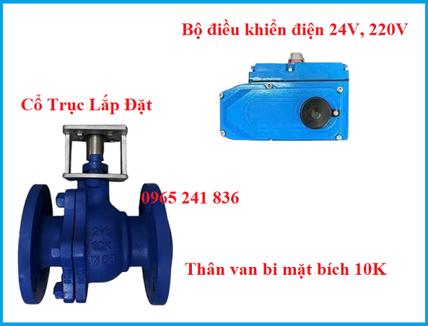 cấu tạo van bi điện thép xanh 10k Hàn Quốc