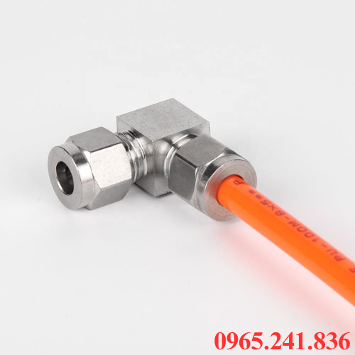 Cấu tạo đầu nối inox 90 độ có 2 đầu siết hạt bắp