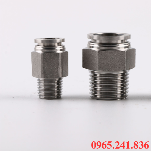 Cấu tạo đầu nối nhanh kh&iacute; n&eacute;n ren ngo&agrave;i inox