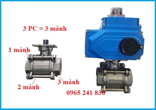 Cấu tạo của van bi điều khiển điện 3PC Hàn Quốc