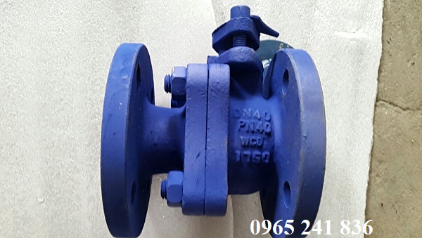 van bi điện thép xanh PN40 lắp điều khiển điện