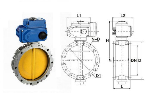 cấu tạo van bướm silo điều khiển điện