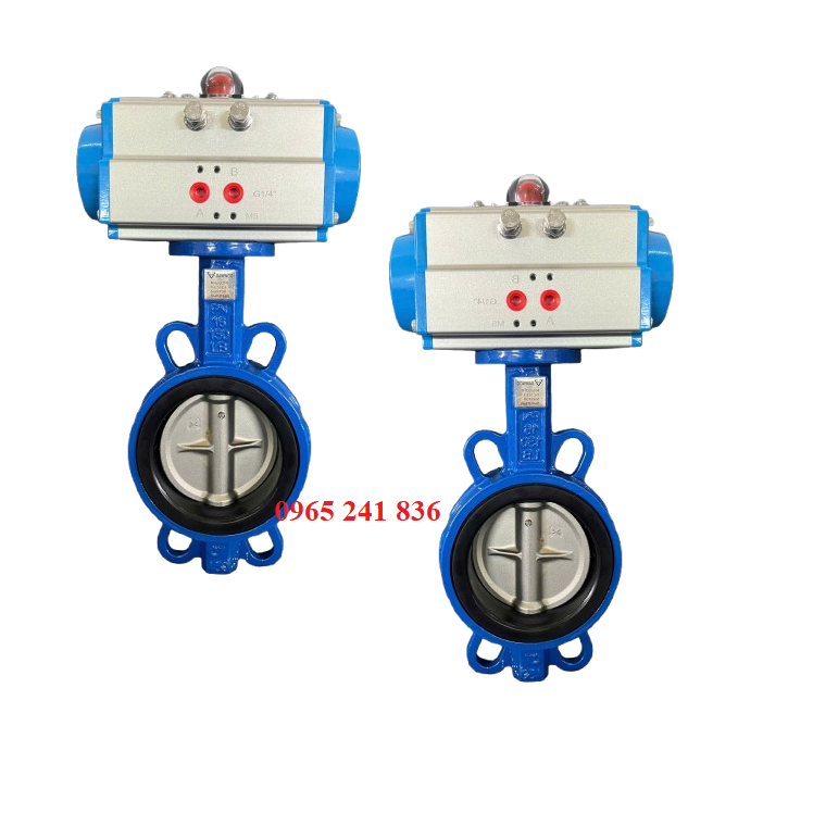 van bướm gang điều khiển khí nén Hàn Quốc
