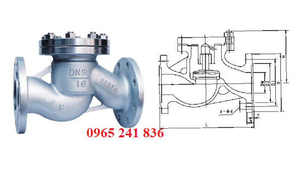 bản vẽ van một chiều chữ ngã