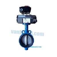 Van bướm điều khiển khí nén lắp van điện từ khí nén solenoid valve