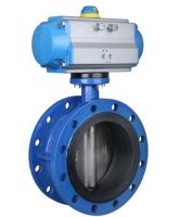 Van bướm điều khiển khí nén hai mặt bích